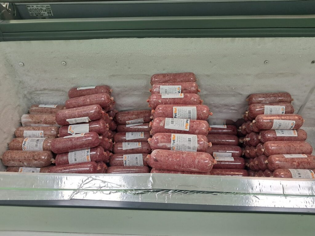 Fresh raw rolls in the freezer